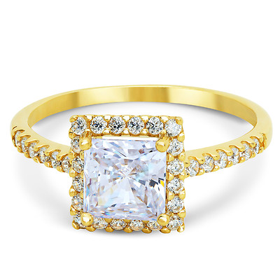 Pre-owned White Star Jewels 14k Solid Yellow Gold Cz Cubic Zirconia Solitaire Engagement Ring 1.25 Ct. In White/colorless