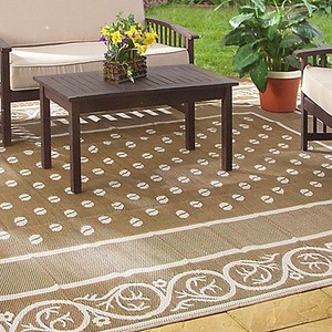 Outdoor Rug 9x12 Indoor Patio Deck Camper Beach Mat Reversible Picnic Carpet NEW