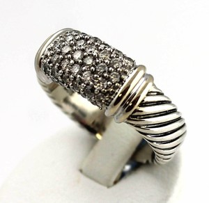 David-Yurman-Diamond-Metro-Ring-18K-White-Gold-Sterling-Size-7