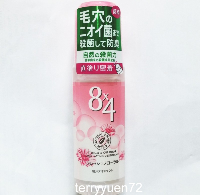 Kao 8x4 Fragrance Roll-on Deodorant JAPAN 45ml - Fresh Flower