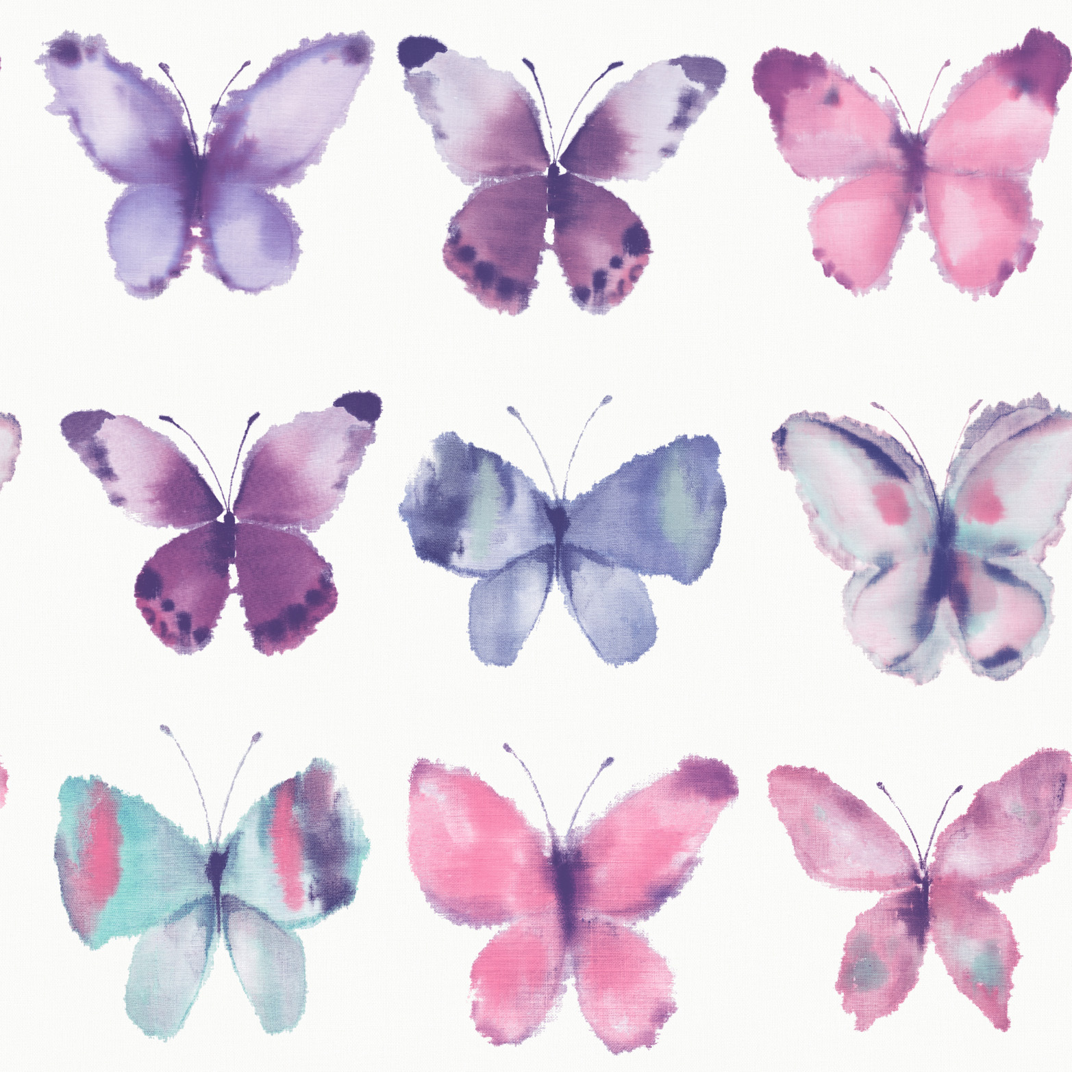 BUTTERFLIE BUTTERFLY WHITE PINK PURPLE PASTEL WALLPAPER RASCH 273618 eBay