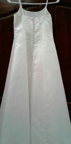Preowned, Unbranded Girls Ivory Formal Dress with Shawl Size 10