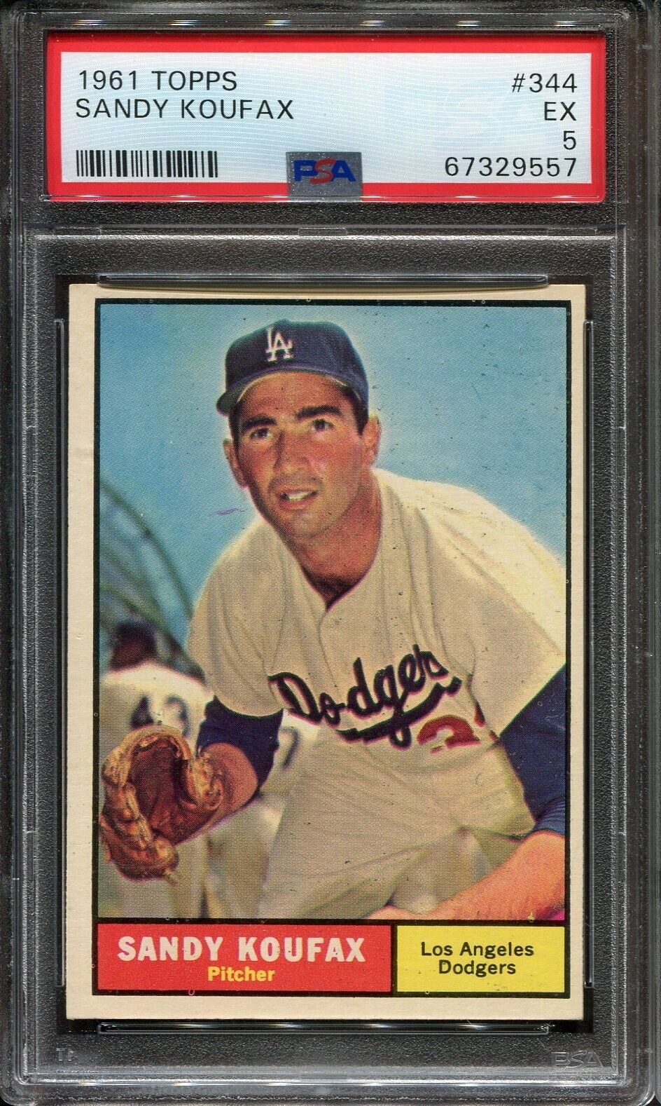 1961 Topps #344 Sandy Koufax PSA 5 Sharp HOF Los Angeles Dodgers