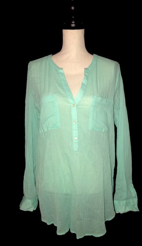 UPC 468972000334 product image for Womans Old Navy Tunic Vneck Blouse Long Sleeve Front Pocket Size L | upcitemdb.com