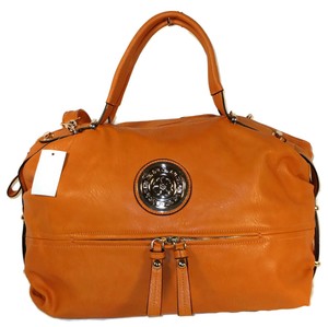 Designer-Inspired-Vegan-Leather-Handbag-Purse-Tote-Orange-Zipper ...