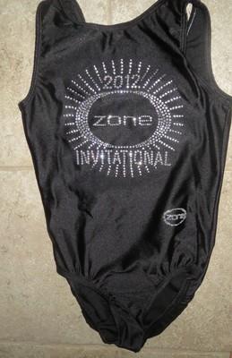 Zone 2012 Invitational Crystals & Black CL Child Large Gymnastics Leotard