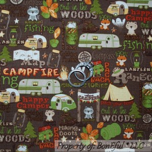 fabric rv camp scout boy tent cotton quilt camping boneful fq cabin fire vacation flannel fabrics