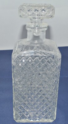Whiskey or Wine Decanter Clear Glass Square ...