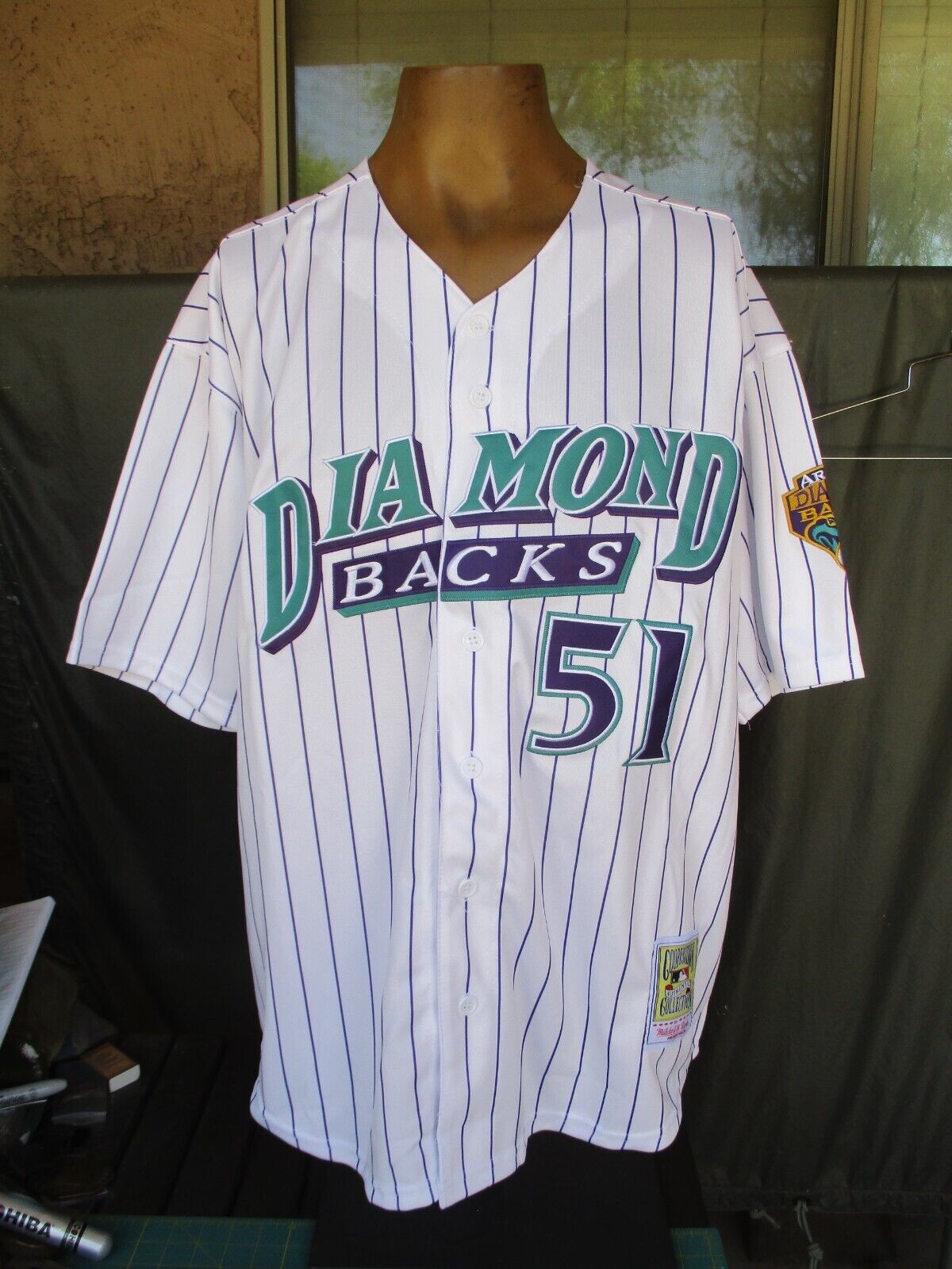 NWT Arizona Diamondbacks, D-Backs RANDY JOHNSON #51 All Sewn Baseball Jersey, XL