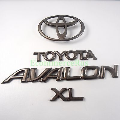 98 99 Toyota Avalon XL Black Pearl Trunk Emblem Set Badge Front Logo OEM 4 pc