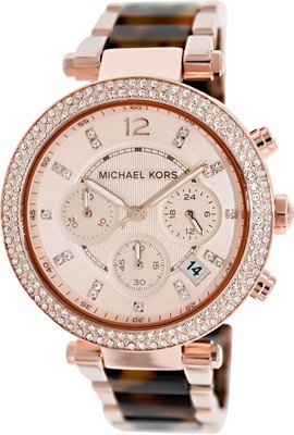 Michael Kors Women's Parker MK5538 Rose-Gold Stainless-Steel ...