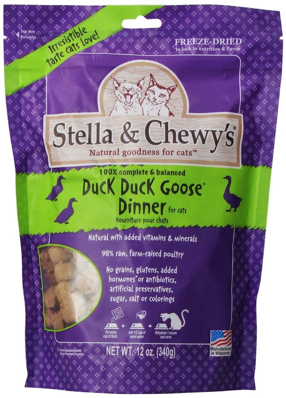 Stella & Chewy's Freeze Dried Duck Duck Goose Cat Food, 12 oz.
