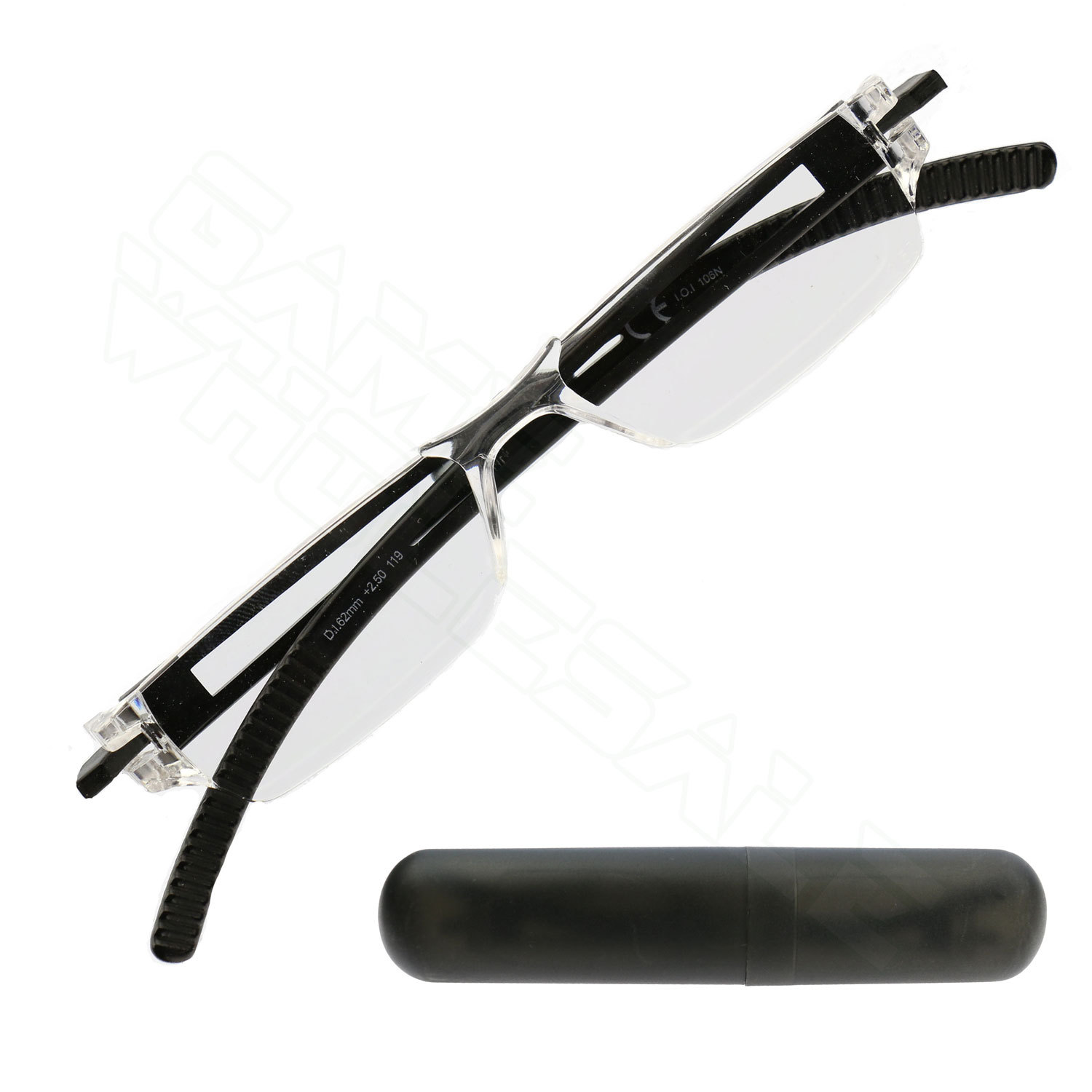 Ultra Lightweight Compact Reading Glasses Spectacles Travel Case +2.5