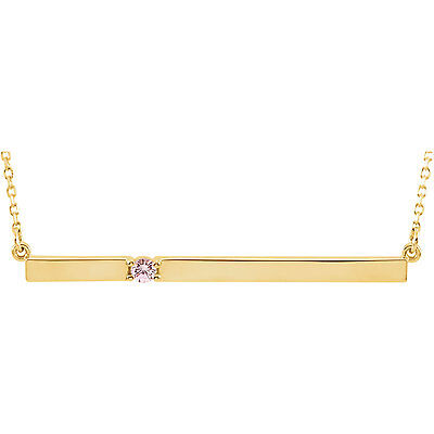 Pre-owned Everydaymomstore Bar Necklace For Mother, Family Jewelry 14k Gold Necklace 1-6 Birthstones