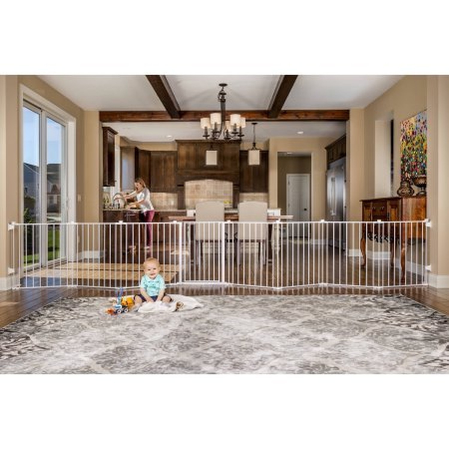 Baby Pet Dog Extra Wide Safety Metal Gate Play Yard Indoor Outdoor