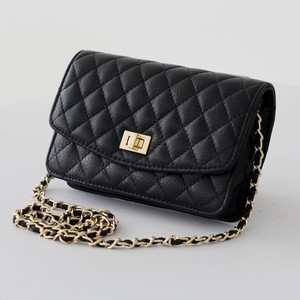 ... Mini-Leather-Gold-Chain-Waffle-Quilted-Shoulder-Cross-body-Clutch-Bag