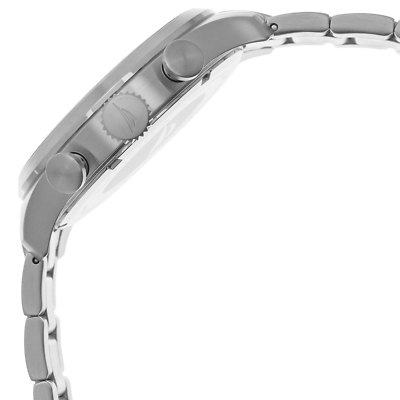 Pre-owned Nautica Men's Watch A19631g – Quartz Analogue Blue Dial Silver Steel