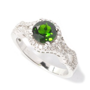 Sterling-Silver-1-61ctw-Chrome-Diopside-White-Zircon-Halo-Ring
