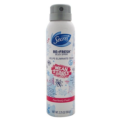 Secret Mean Stinks Fearlessly Fresh Scent Body Spray, 3.75 Ounce