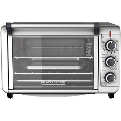 Black & Decker 6-Slice Convection Countertop Toaster Oven Silver New ...
