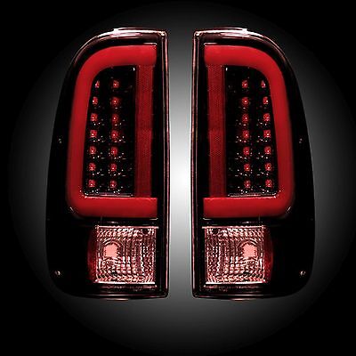 RECON 264293RBK Ford Superduty 08-16 F250HD 350 450 550 Red-Smoked Tail Lights