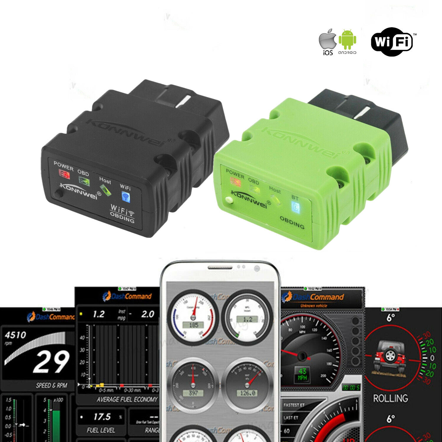 Wireless WiFi OBD2 Car Code Reader Diagnostic Scanner For iPhone Android
