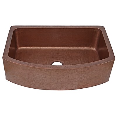 ... Apron Bow Front Handmade Copper Sink 33 in. Single Bowl Kitchen Sink