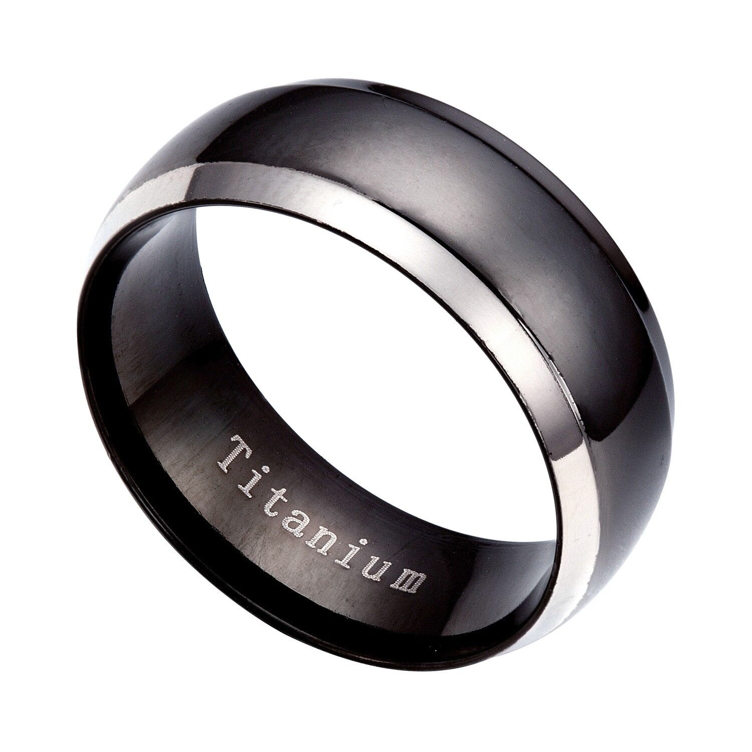 8mm-Titanium-Black-Wedding-Band-Comfort-Fit-Rings-Size-8-14-RT10-USA ...
