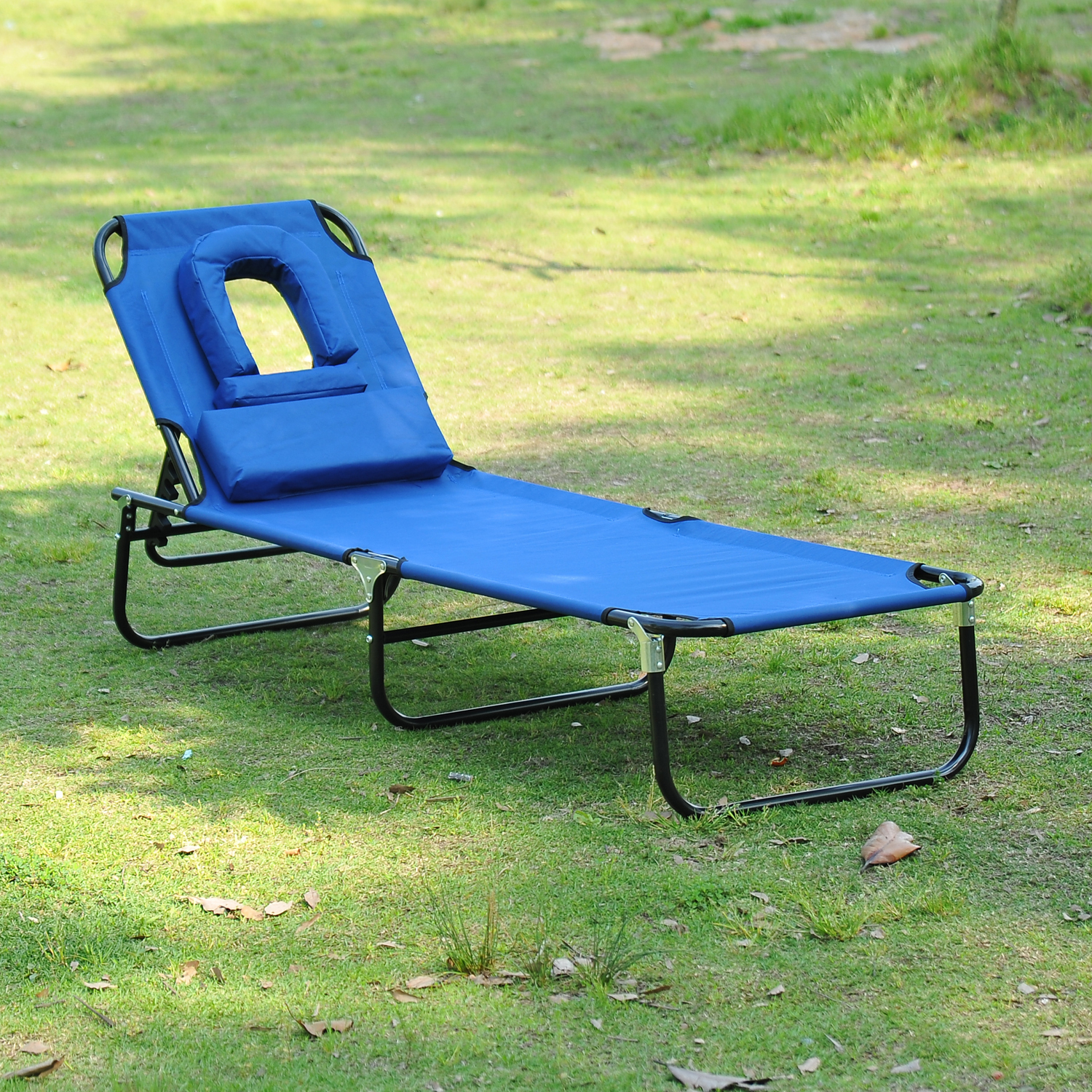 Outdoor Lounge Chair Portable Folding Garden Sun Lounger Patio Pool 