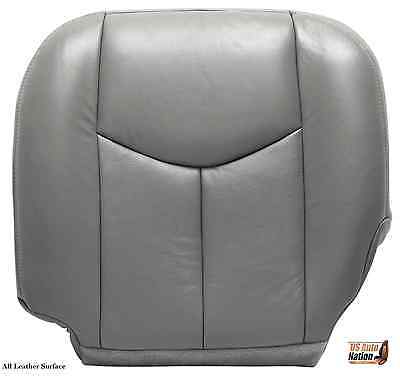 2004 2005 2006 GMC Sierra 1500 2500HD Driver  Bottom Leather Seat Cover Gray