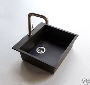 Details about Black cube caesar stone laundry trough kitchen sink with ...