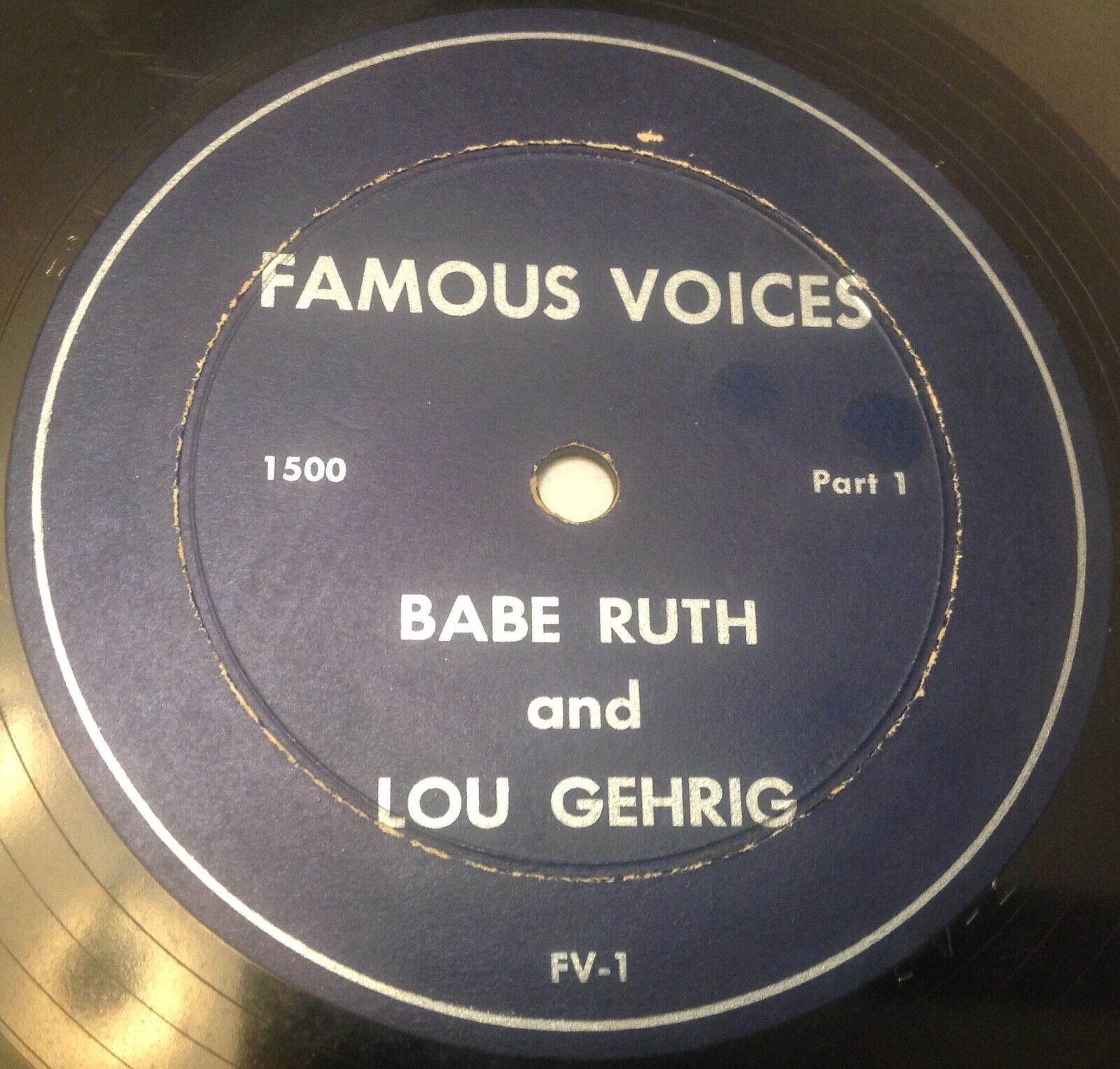BABE RUTH LOU GEHRIG Home Run Twins 78 RPM FAMOUS VOICES