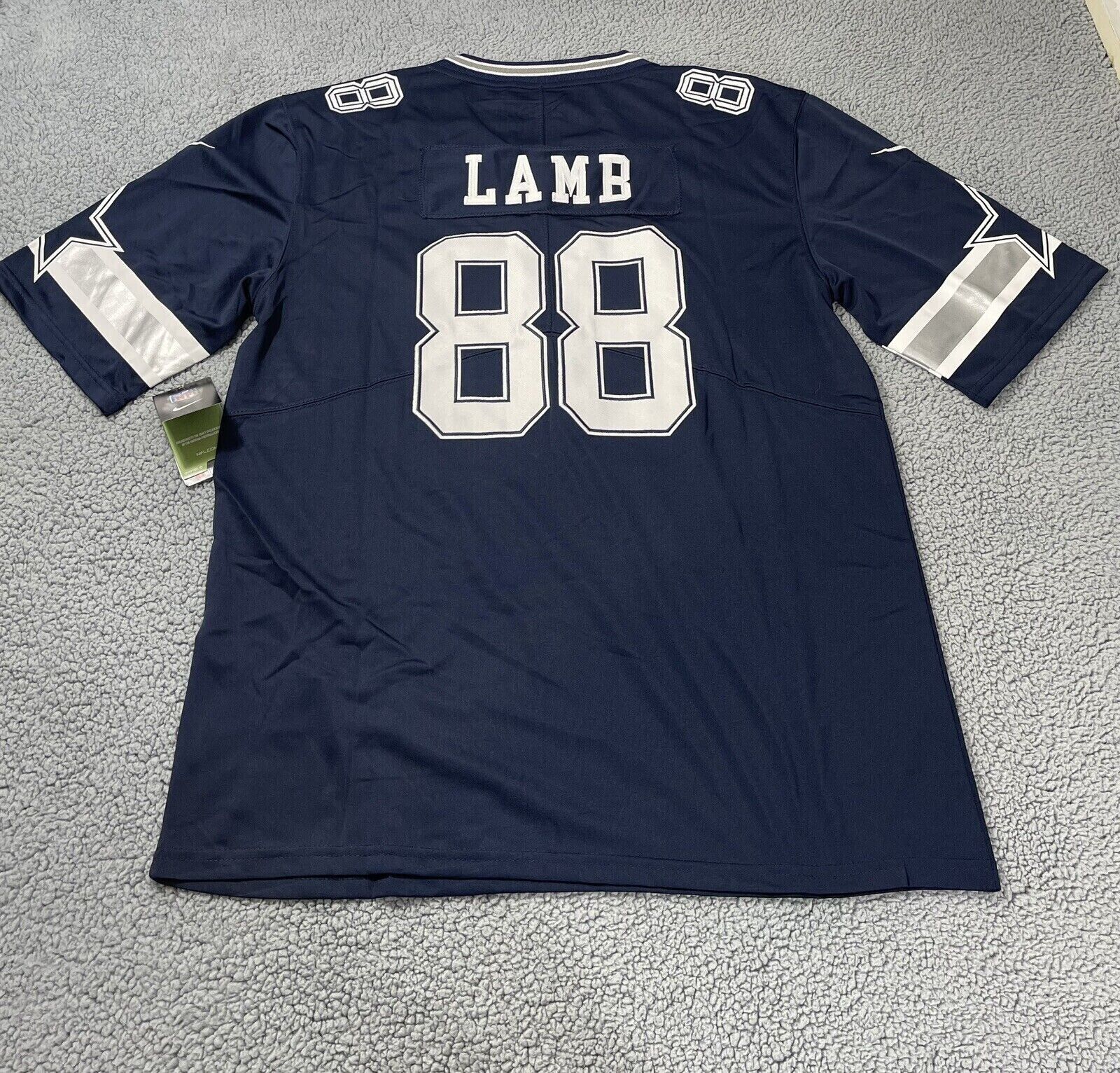 Dallas Cowboys CeeDee Lamb Jersey Blue 2XL XXL #88 Stitched NEW Football NFL Big