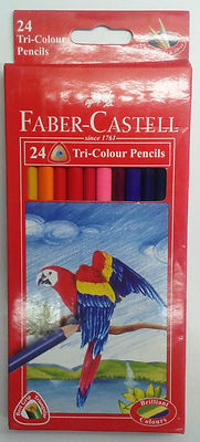 Faber-Castell :: 24 Tri-Colour Pencils :: Best Grip :: Triangular : Color Pencil