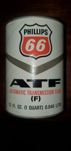 FULL  NICE  PHILLIPS 66 ATF Old 1 quart Oil Can Type F