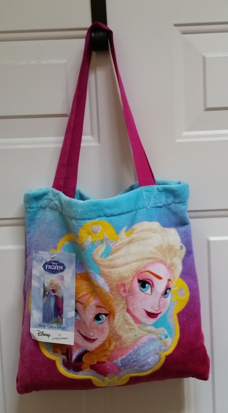 UPC 617561166481 product image for Disney Frozen Beach Towel And Tote Bag Set Princess Elsa Anna Velour Cotton | upcitemdb.com