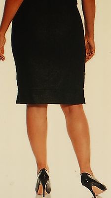Pre-owned Lane Bryant $416 Metallic Military Pencil Skirt Suit Isabel Toledo Women's In Black With Silver