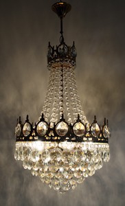 chandelier & Antique Crystals Details Brass Basket  about vintage /  Style antique Vintage French  crystals