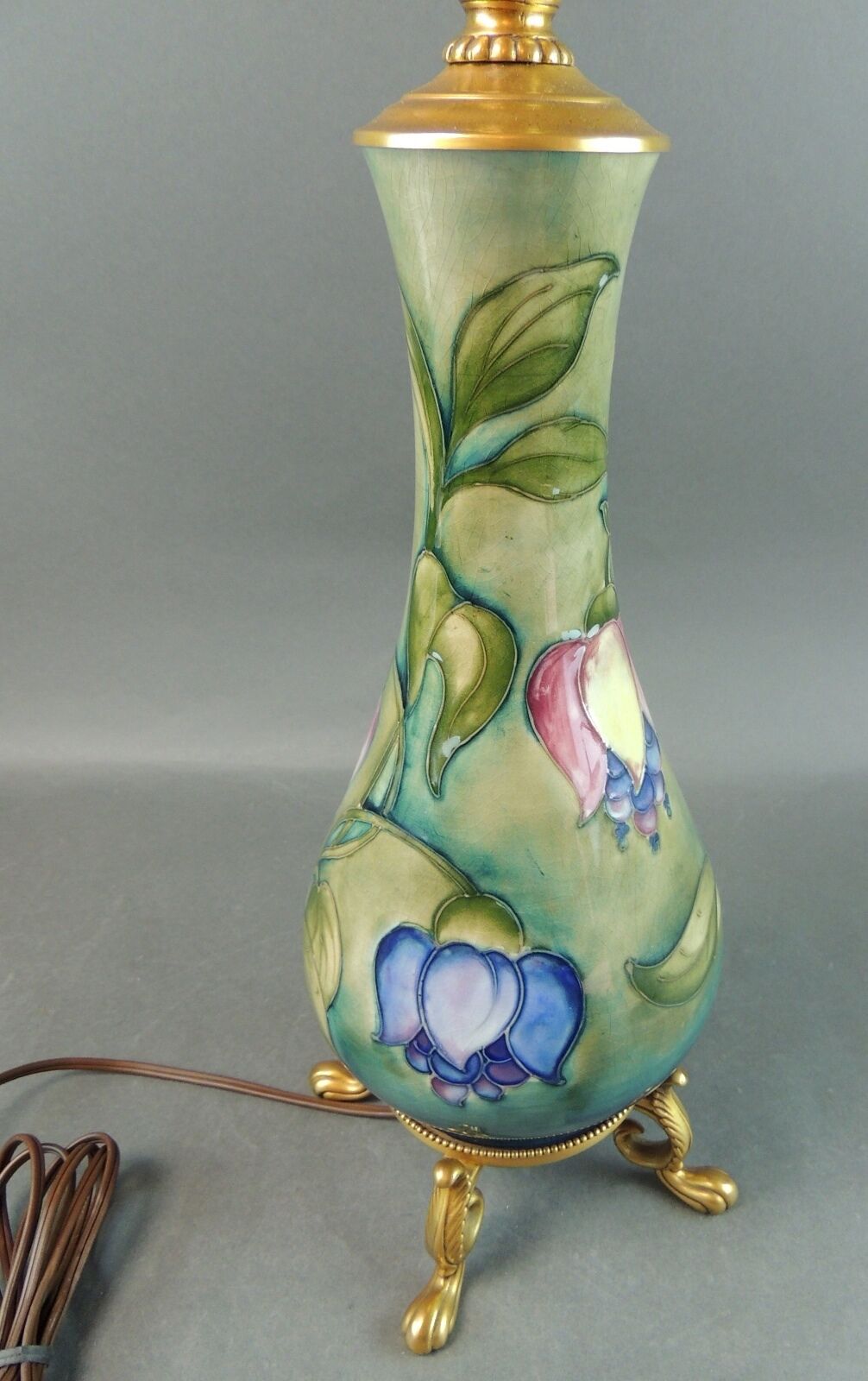 Moorcroft Art Pottery ‘Fuchsia’ Footed Lamp