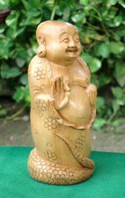 Happy Man laughing Buddha statue art Craft Good luck handmade gift decor India