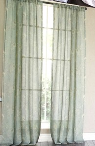 Nicole Miller Home Two Curtain PAIR PANELS SET SAGE FLORAL