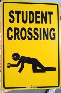 ... -Crossing-aluminum-sign-NEW-drunk-college-funny-dorm-art-beer-poster