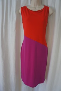 Jones-New-York-Petite-Dress-Sz-PL-Red-Purple-Color-Block-Sleeveless ...