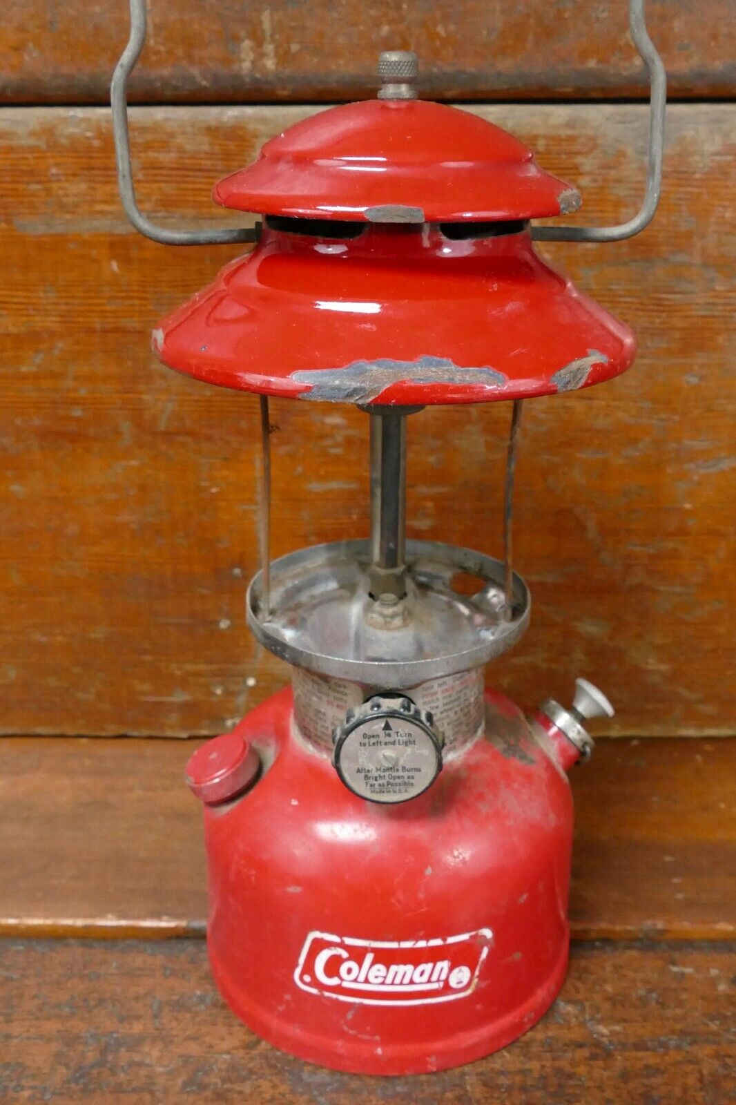 Vintage Coleman 200A Red Single Mantle Lantern April 1974 - No Glass Globe