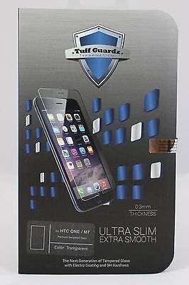 Tuff Guardz Best New Premium Tempered Glass Screen Protector HTC ONE (Best Screen Protector For Htc One)