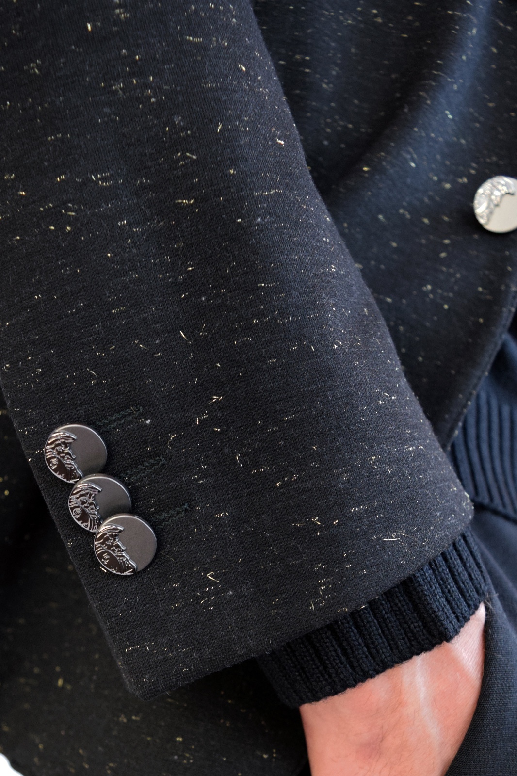 Pre-owned Versace Collection Charcoal Jersey Sportcoat In Gray
