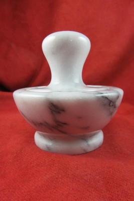 White Marble Mortar and Pestle Herb Grinder ...