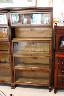 2 matching Lindstrom  Oak Stacking Bookcases 5 sections each