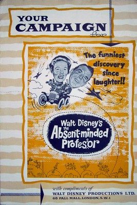 ABSENT-MINDED PROFESSOR 1960 Fred MacMurray WALT DISNEY Flivver UK PRESSBOOK