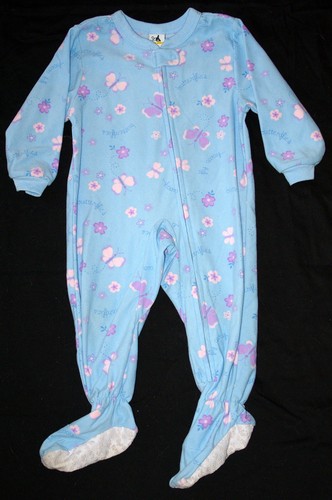 Sprockets-Light-Blue-Pink-Purple-Butterfly-One-Piece-Fleece-Footed-Pajamas-SZ-3T